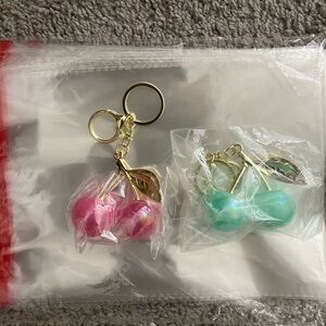 Cherry Keychain Set - Pink and Blue